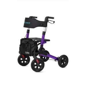 ELENKER All-Terrain Rollator Walker with Seat, Outdoor Rolling Walker, 10”